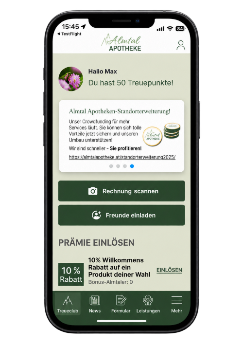 Ansicht der Almtal Apo App